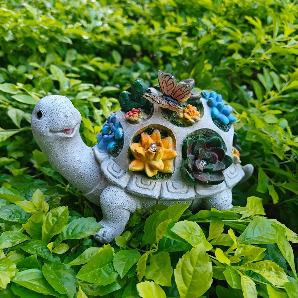 Handicrafts Turtle Garden Ornament With Solar Night Light Outdoor Decor Solar Night Light Ornaments tableandwalllamps