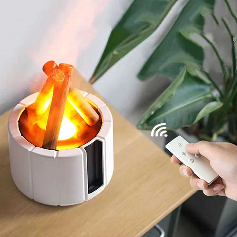 Flame humidifier SPA office essential oil diffuser silent living room large room home campfire aromatherapy machine tableandwalllamps