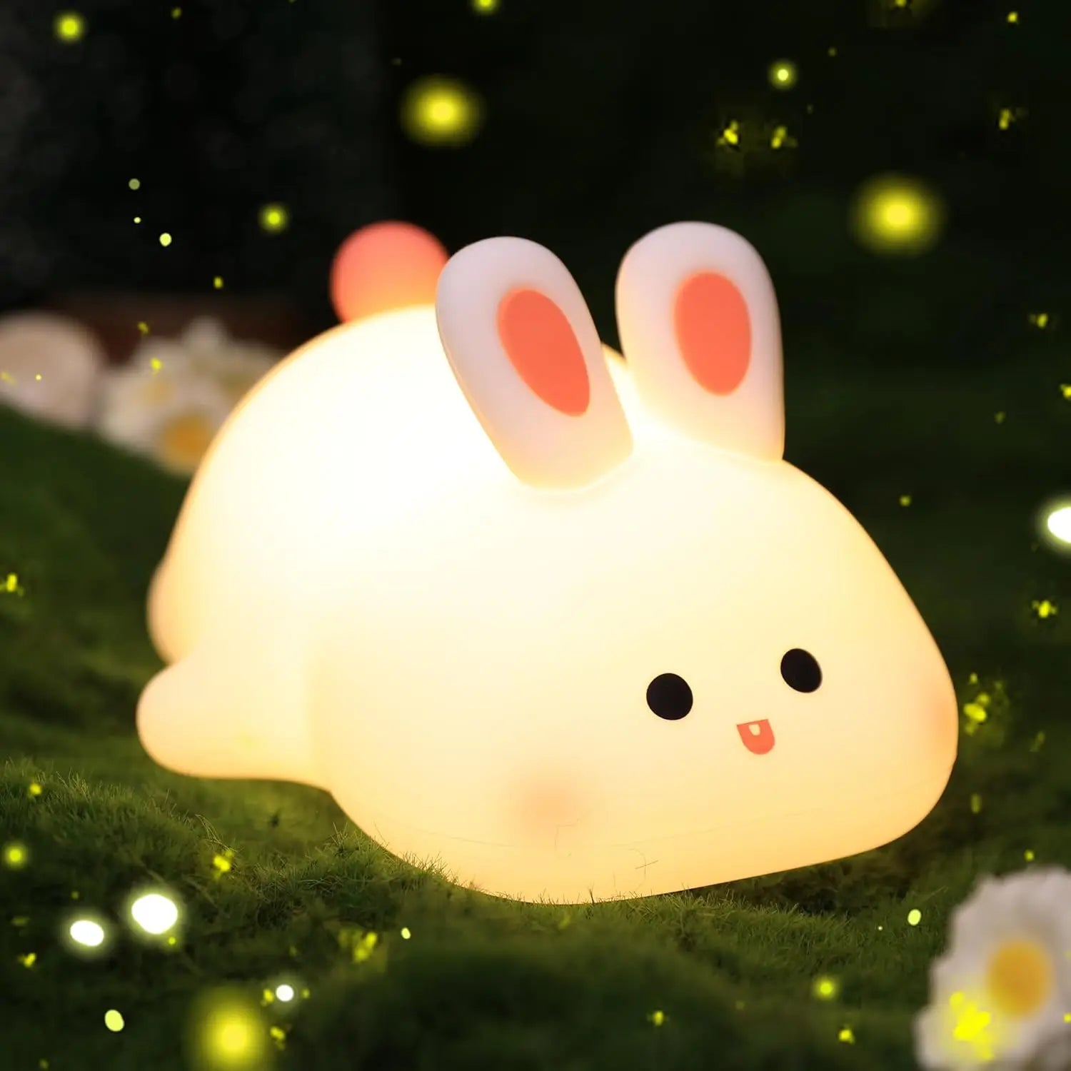 LED Night Lights Cute Rabbit Duck Silicone Lamp USB Rechargeable Desk Light Bedside Decor Kids Baby nightlight Birthday Gift tableandwalllamps