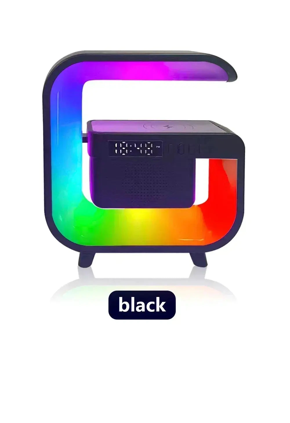 Wireless Charger Stand Pad Bluetooth 5.0 Speaker RGB Night Light Lamp Desktop Desk Phone Fast Charging for iPhone 16 15 Samsung tableandwalllamps