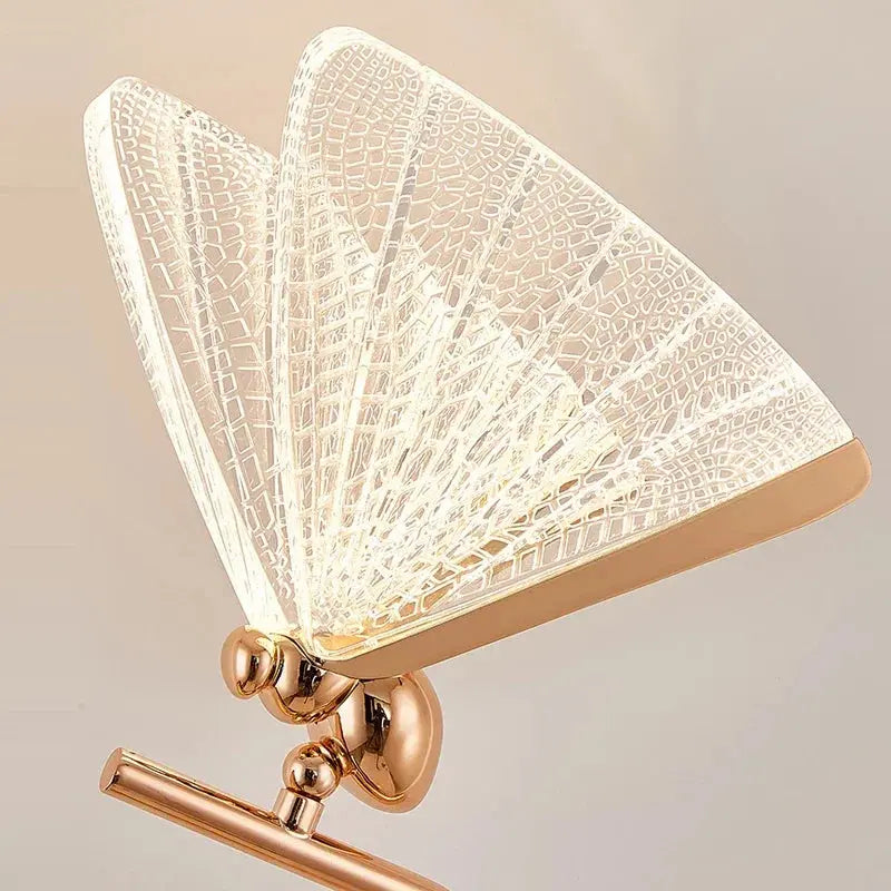 Light luxury butterfly table lamp modern LED bedroom bedside lamp study office table decor desk lamp Lighting fixtures tableandwalllamps