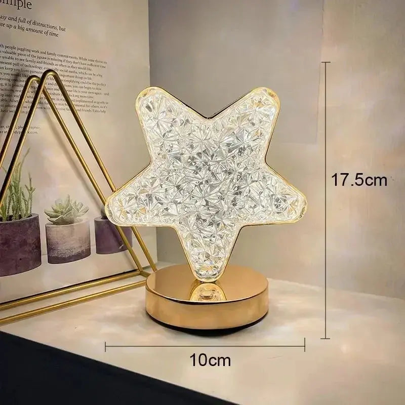 Bedroom Crystal Touch Dimming Night Light Girls Room Home Decor Aesthetics USB Charging Bedside LED Ambient Table 3D Moon Lamp tableandwalllamps