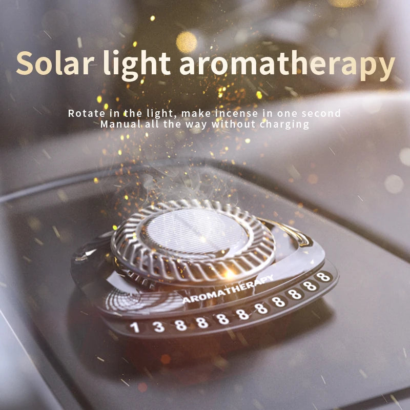 DINPHONE Solar Car Air Freshener Rotary Aroma Diffuser Auto Interior Accessories Essential Oils Diffuse tableandwalllamps