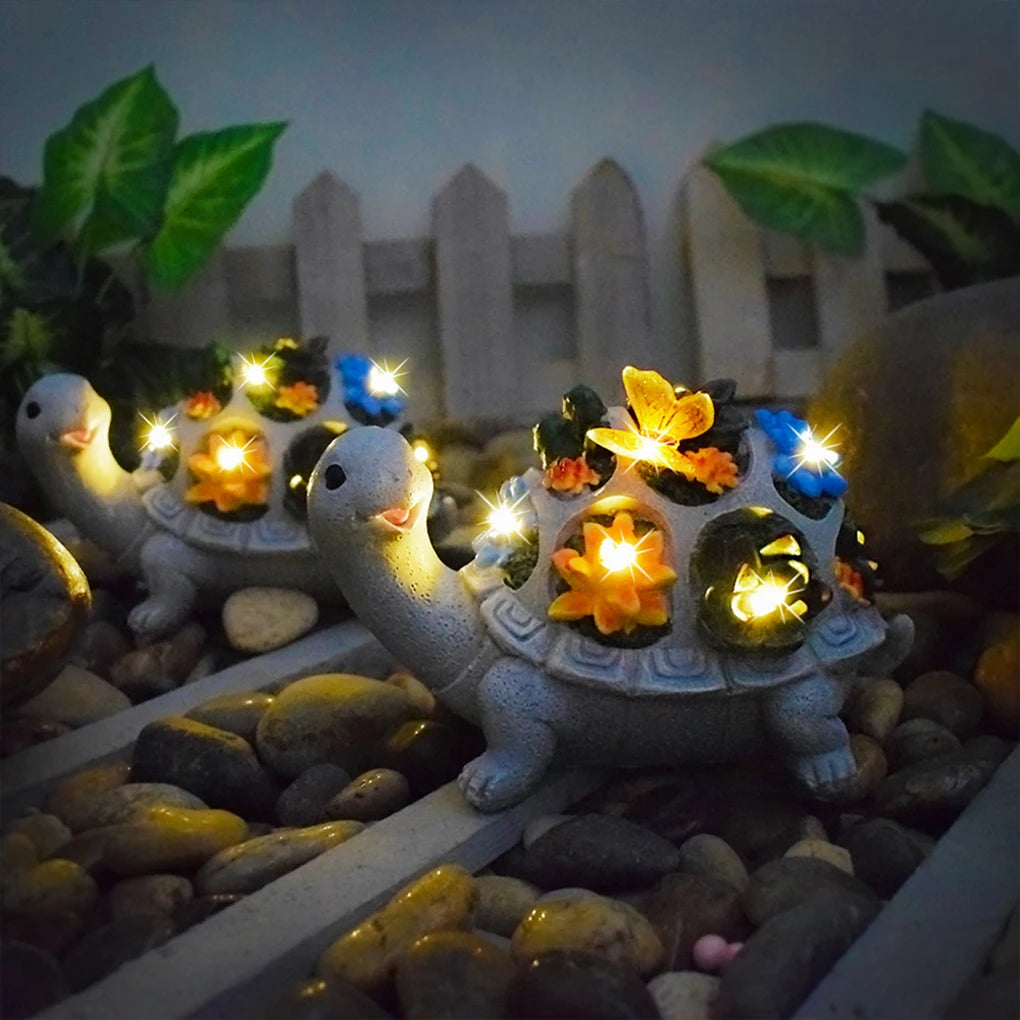 Handicrafts Turtle Garden Ornament With Solar Night Light Outdoor Decor Solar Night Light Ornaments tableandwalllamps