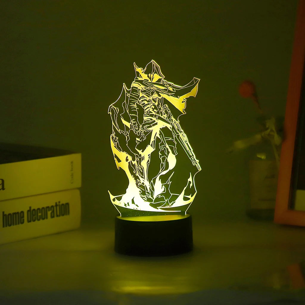 Omen Valorant Game Figure Acrylic Board Luminous Base For Kid Home Room Night Light Anime Led 3D Lamp Christmas Decor Gift Viper tableandwalllamps