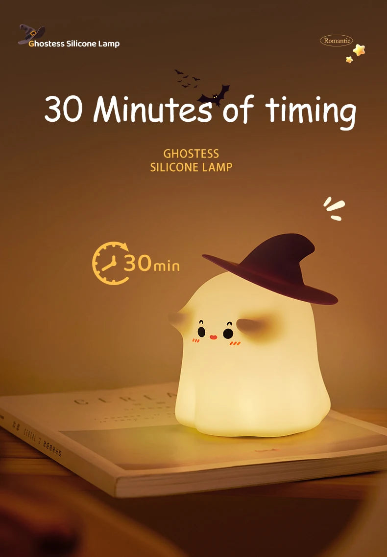 Cartoon Rechargeable Night Light Led Table Lamp Silicone Ghost Kiwi Panda Birthday Gift Baby Nursery Room Bedroom Nightlight tableandwalllamps