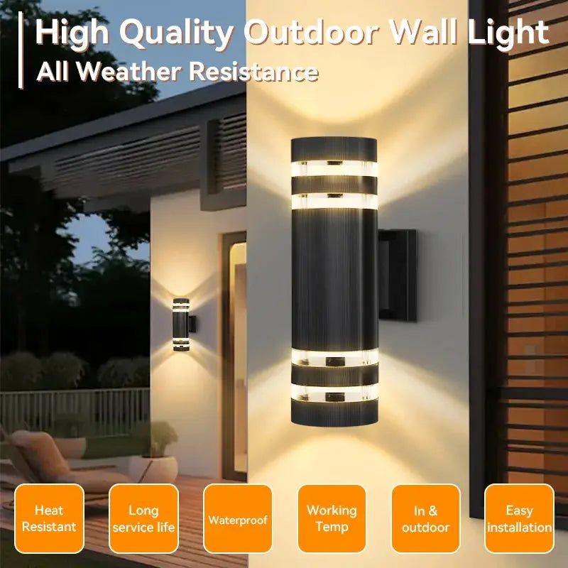 E27 Outdoor Wall Lights Up Down LED Sconce IP65 Waterproof Exterior Wall Sconce for Porch Front Door Lighting Outside Wall Lamp tableandwalllamps