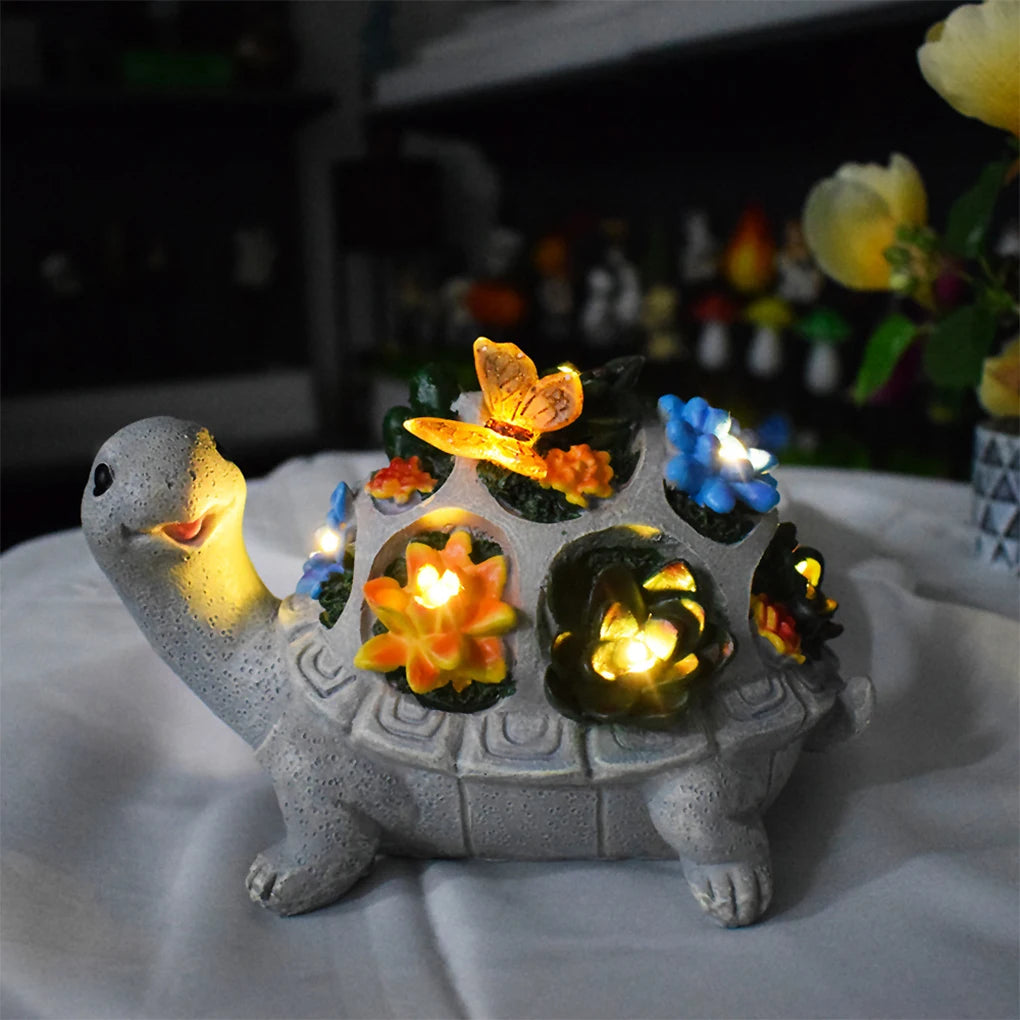 Handicrafts Turtle Garden Ornament With Solar Night Light Outdoor Decor Solar Night Light Ornaments tableandwalllamps