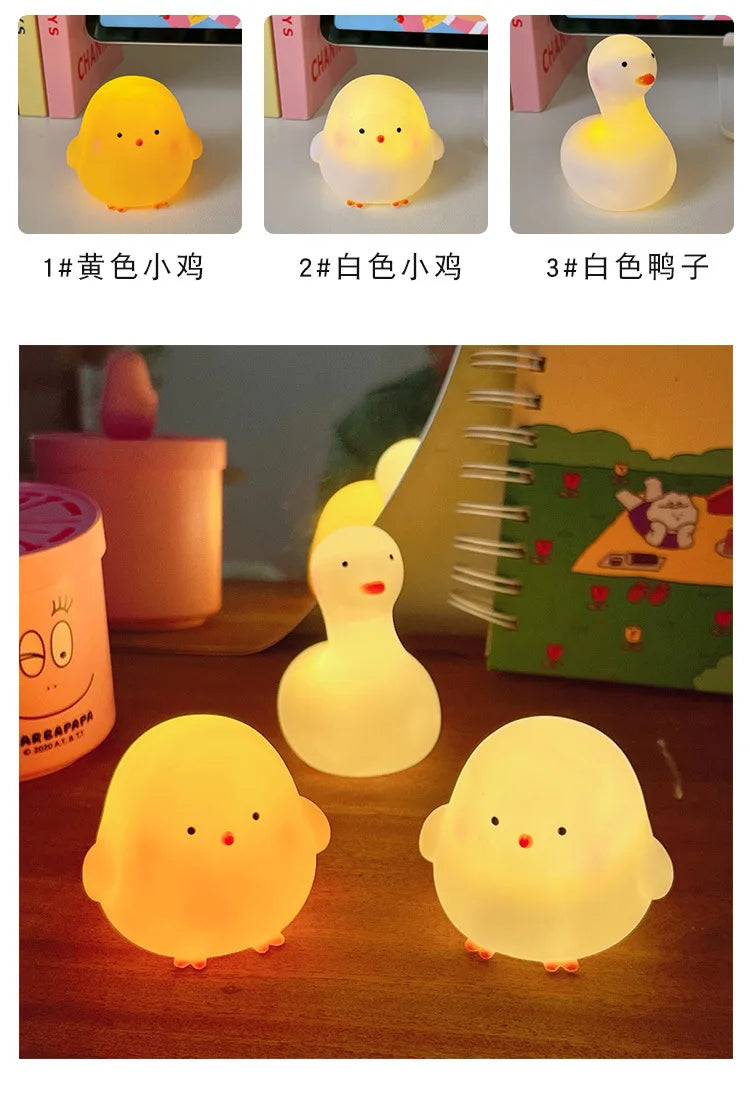 Cute Night Light Silicone Animal Duck LED Night Lamp For Baby Children Kid Bedroom Decorative Lighting Wholesale dropshipping tableandwalllamps