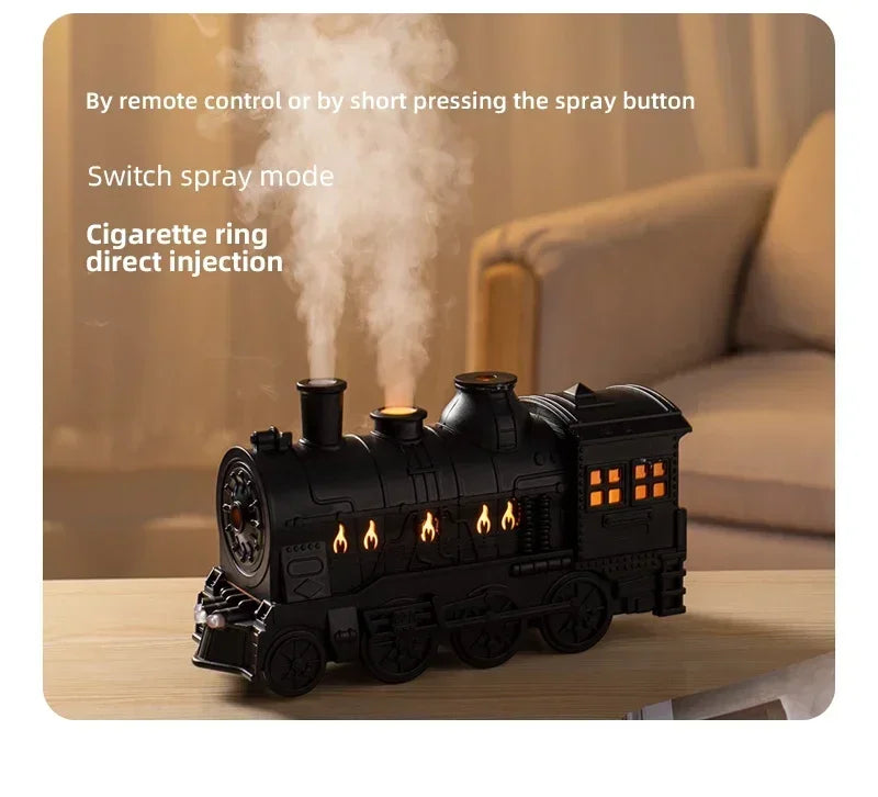 Mini Train Shape Aromatherapy Essential Oil Diffuser Ultrasonic Cool Mist Air Humidifier with LED Lamp Aroma Difusor Atomizer tableandwalllamps