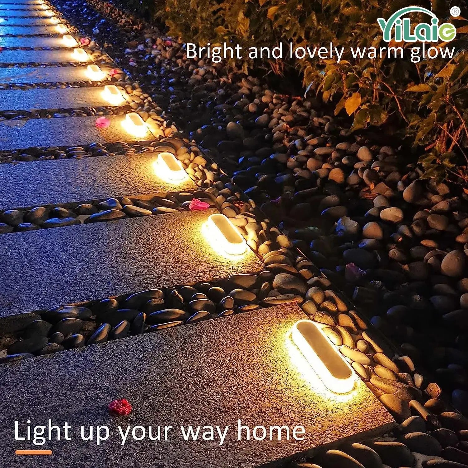 Solar Deck Lights 4 Pack Outdoor Step Lights Waterproof IP68 Led Solar Garden Lights for Railing Stairs Fence Yard Patio Pathway tableandwalllamps