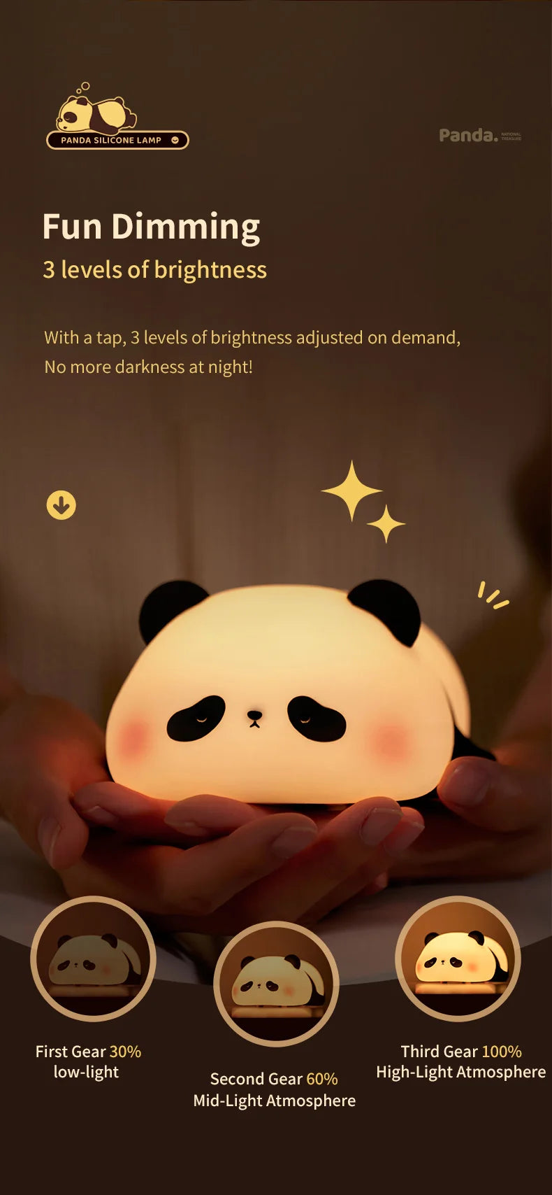 Cartoon Rechargeable Night Light Led Table Lamp Silicone Ghost Kiwi Panda Birthday Gift Baby Nursery Room Bedroom Nightlight tableandwalllamps