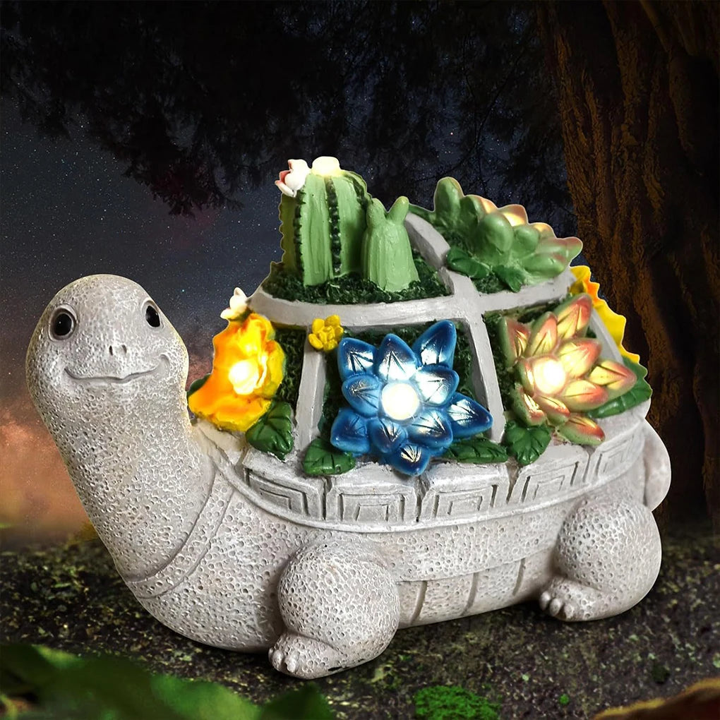 Handicrafts Turtle Garden Ornament With Solar Night Light Outdoor Decor Solar Night Light Ornaments tableandwalllamps