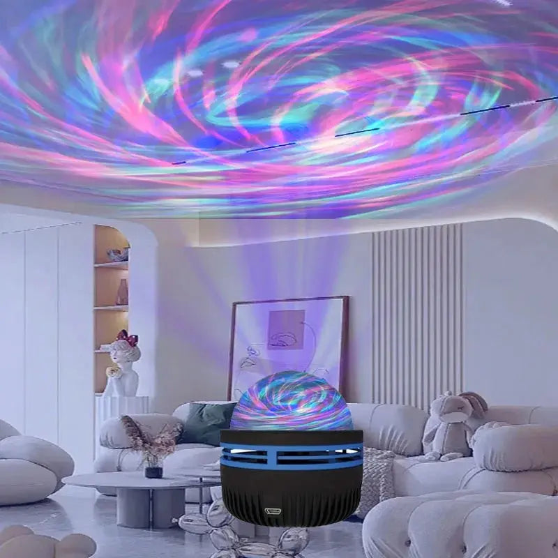 LED Starry Galaxy Projector Light RGB Smart Remote Control Star Aurora Lamp KTV USB Powered Auto Rotating for Home Bedroom Decor tableandwalllamps