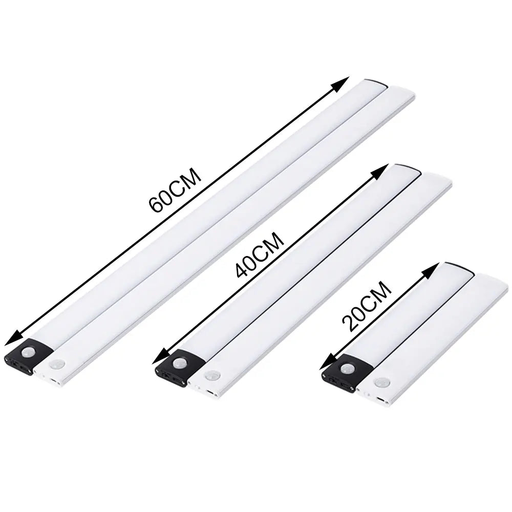 LED Cabinet Light USB Type-C Rechargeable Motion Sensor Led Lamp for Kitchen Wardrobe Cabinet Lighting 20cm/30cm/40cm/50cm/60cm tableandwalllamps