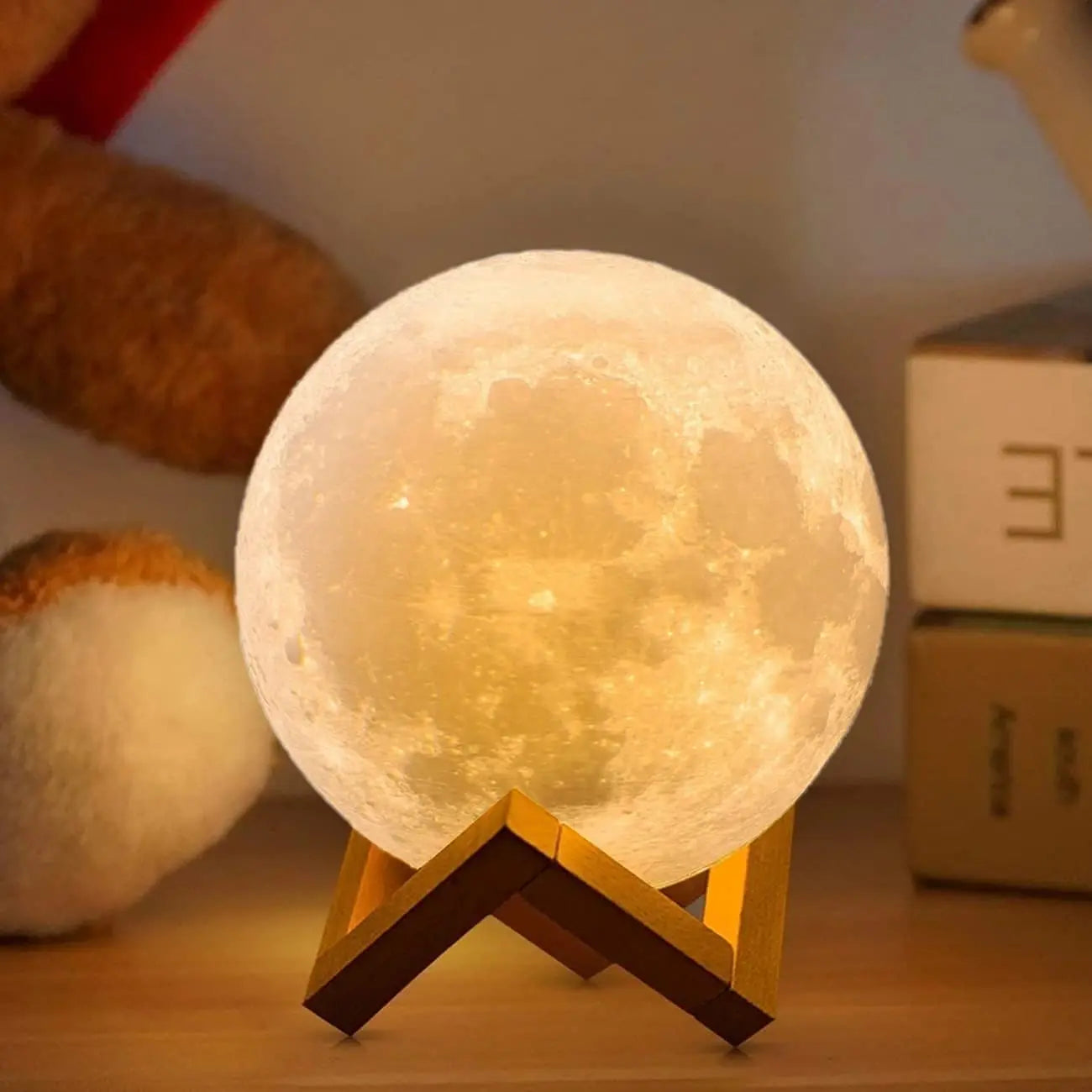 3D Print Moon Lamp Rechargeable 2 Color Touch Moon Lamp LED Night Light Children's Night Lamp Bedroom Decoration Birthday Gifts tableandwalllamps