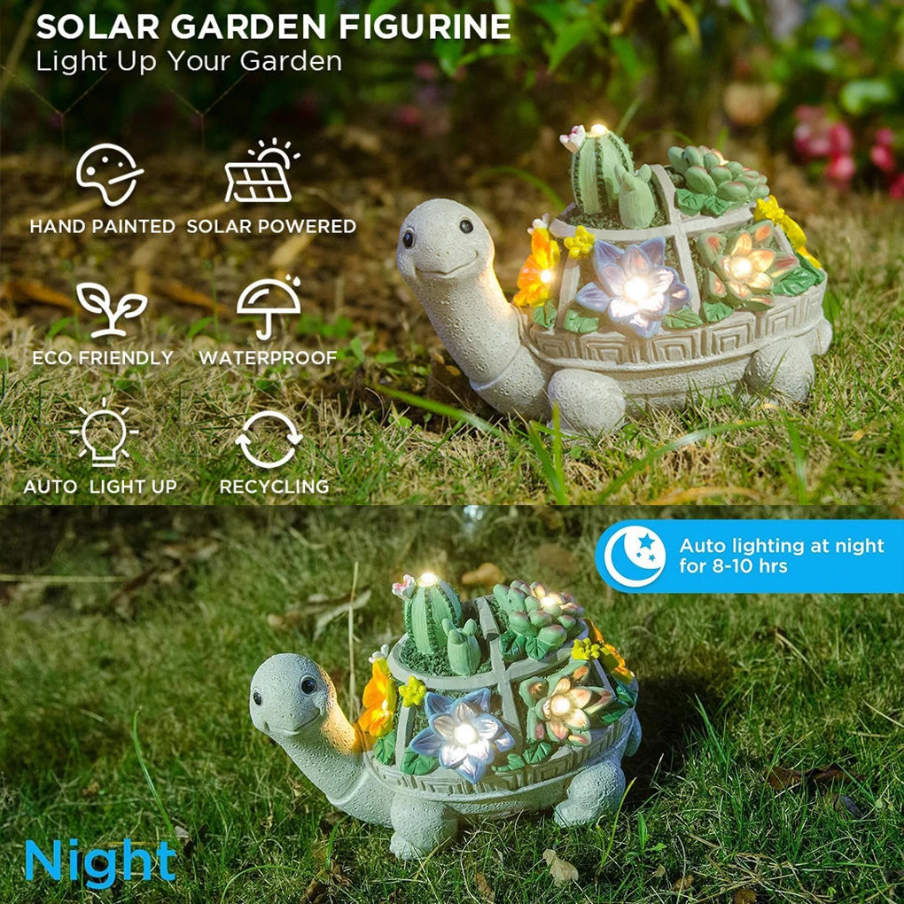 Handicrafts Turtle Garden Ornament With Solar Night Light Outdoor Decor Solar Night Light Ornaments tableandwalllamps