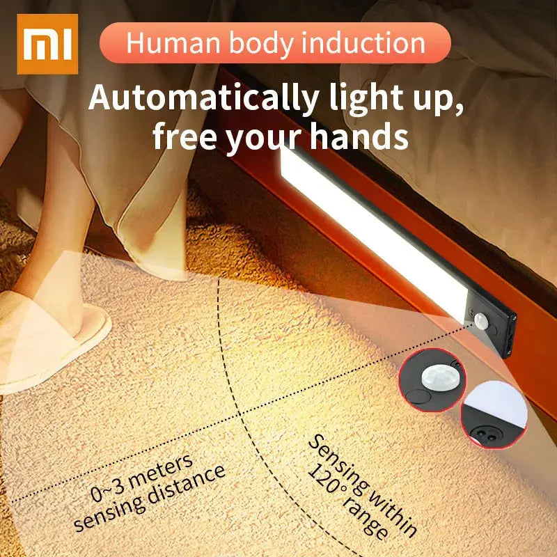 Xiaomi Motion Wave Sensor Night Light Wireless Led USB Rechargeable Lamp 3 Colors Dimmable Room Bedside Kitchen Camping Lighting tableandwalllamps