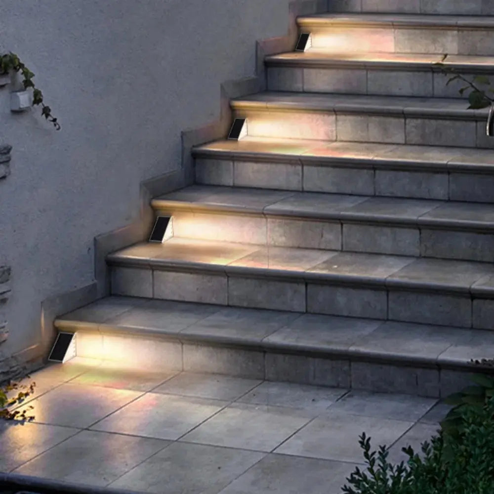 4/2Pack LED Step Lamp Stair Light Outdoor IP67 Waterproof Solar Lights With Lens Anti-theft Design Decor For Garden Deck Path tableandwalllamps