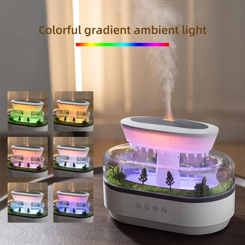 Micro Landscape Raindrop Aromatherapy Diffuser Essential Oil Aromatherapy Diffuser Colorful Gradient Ambient Light Mist Diffuser tableandwalllamps