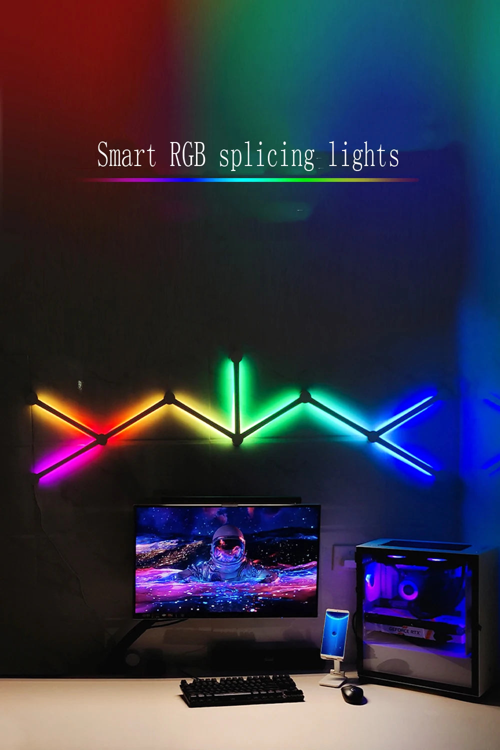 RGB LED Wall Lamp Smart WIFI APP DIY Free Splicing Atmosphere Night Light Music Rhythm TV Backlight Bedroom Game Decor Wall Lamp tableandwalllamps