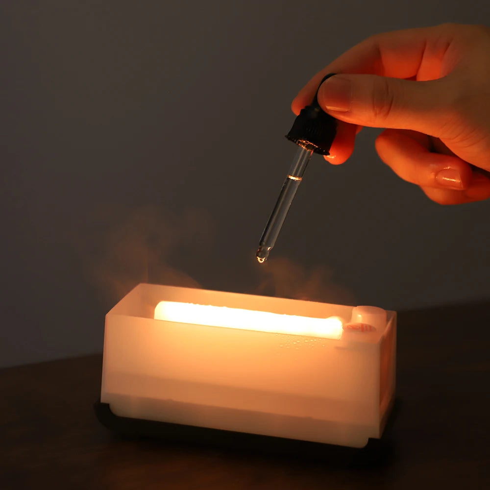 7 Colorful Flame Diffuser 120ml USB Air Humidifier Aromatherapy Essential Oil Diffuser Fragrance diffuser For Bedroom tableandwalllamps