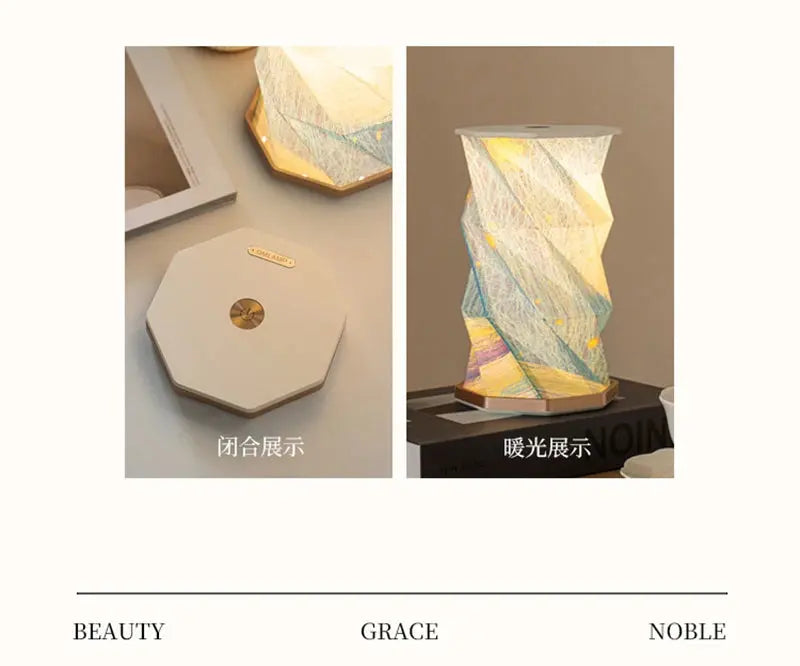 Starry Night Light Folding Paper Light Creative Birthday Companion Gift Gift Cultural and Creative Gift Reading Light tableandwalllamps