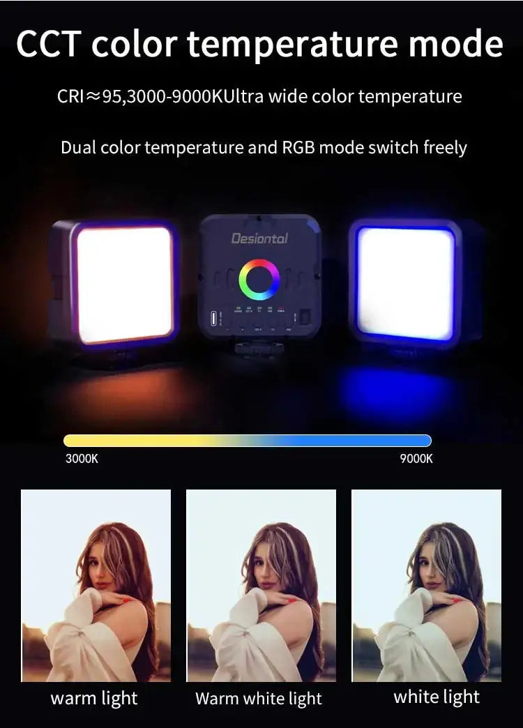 Mini RGB Hot Boot Fill Light Live Photography LED Portable Atmosphere Beauty Mobile Camera Pocket Adjustable tableandwalllamps