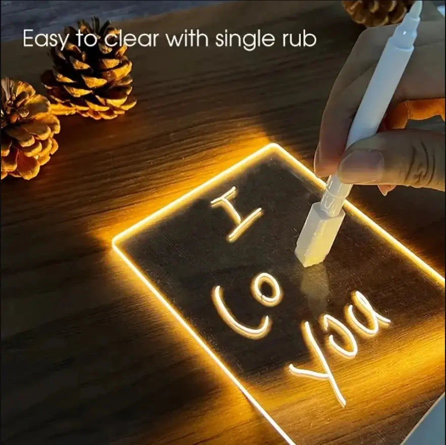 Note Board Creative Led Night Light USB Message Board Holiday Light With Pen Gift For Children Girlfriend Decoration Night Lamp tableandwalllamps