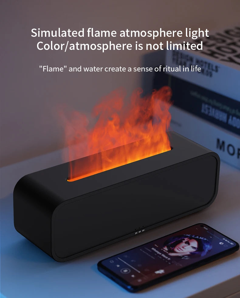 New Simulated Flame Aromatherapy Machine Remote Control 7-Color Lighting Timing Mute Humidification Household Perfume Dilator tableandwalllamps