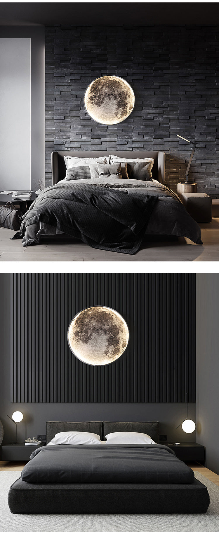 Nordic Art Design LED Moon Wall Lamp Bedroom Bedside Living Room Background  Lights Corridor Mural Courtyard Lighting Decor tableandwalllamps