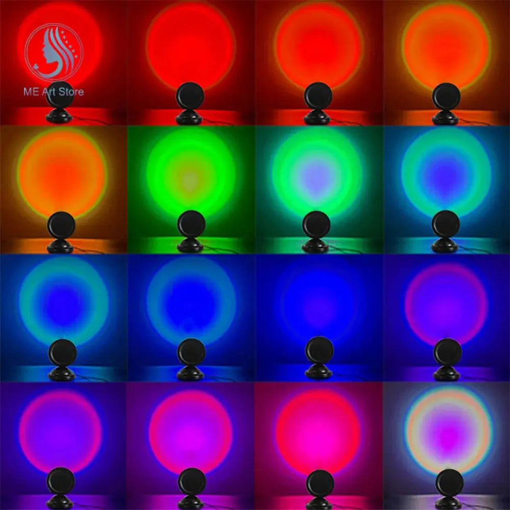 1pc-The new sunset light comes with earbuds and remote control in 16 colors Customized version tableandwalllamps