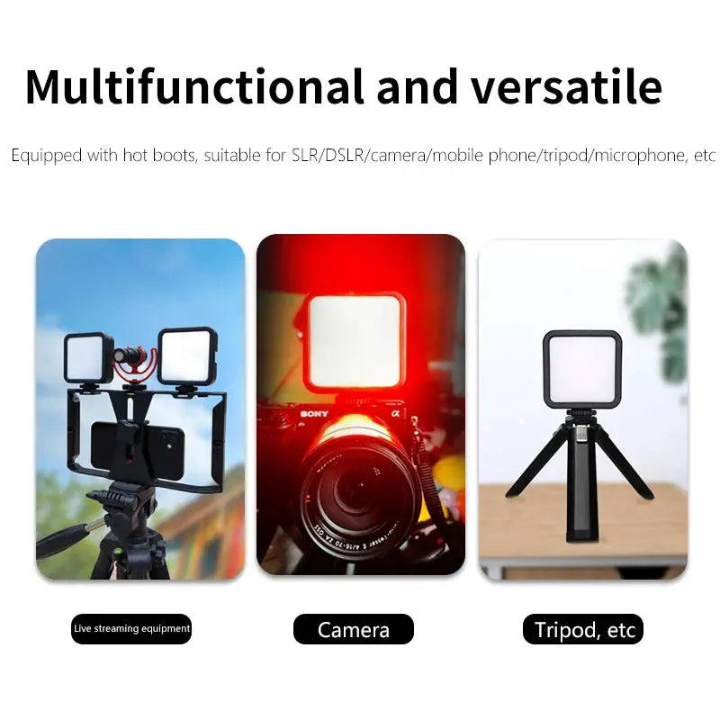 Mini RGB Hot Boot Fill Light Live Photography LED Portable Atmosphere Beauty Mobile Camera Pocket Adjustable tableandwalllamps