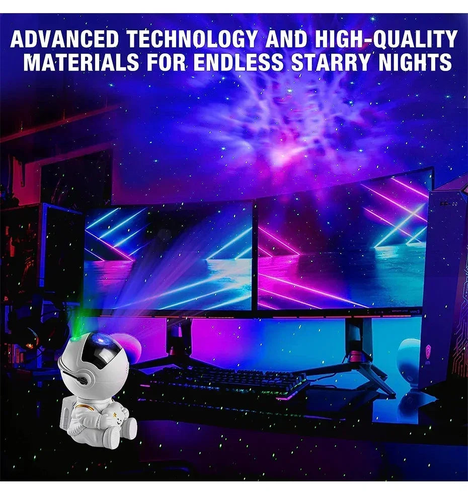 Star Projector Galaxy Night Light Astronaut Space Projector Starry Nebula Ceiling LED Lamp for Bedroom Home Decorative kids gift tableandwalllamps