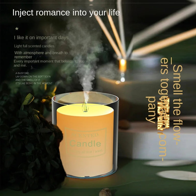 Candle Mist Maker Fogger Atmosphere Light Mini Aroma Essential Oil Diffuser Humidifier Air Freshener Home Decor tableandwalllamps