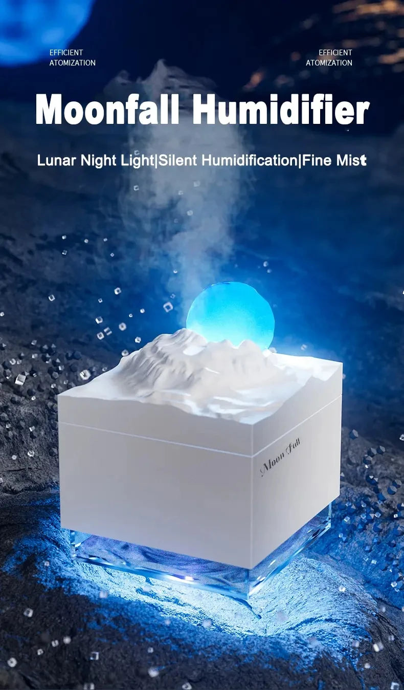 New Scent Diffuser Cool Mist Humidifiers LED Essential Oil Moon Lamp USB Air Humidifier Aroma Diffuser Night Light for Home Offi tableandwalllamps