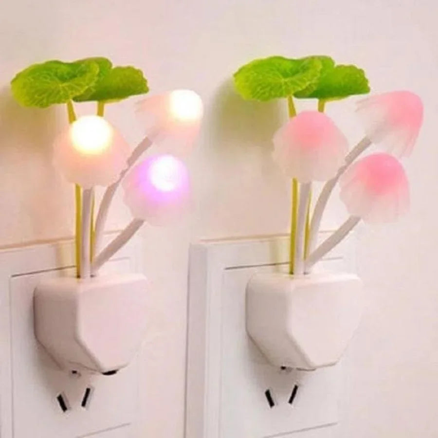 LED Night Light Sensor 3 LED Colorful Dream Flower Mushroom Lamp Novelty Night Light Bedroom Babyroom Lamps for Kids Gifts tableandwalllamps