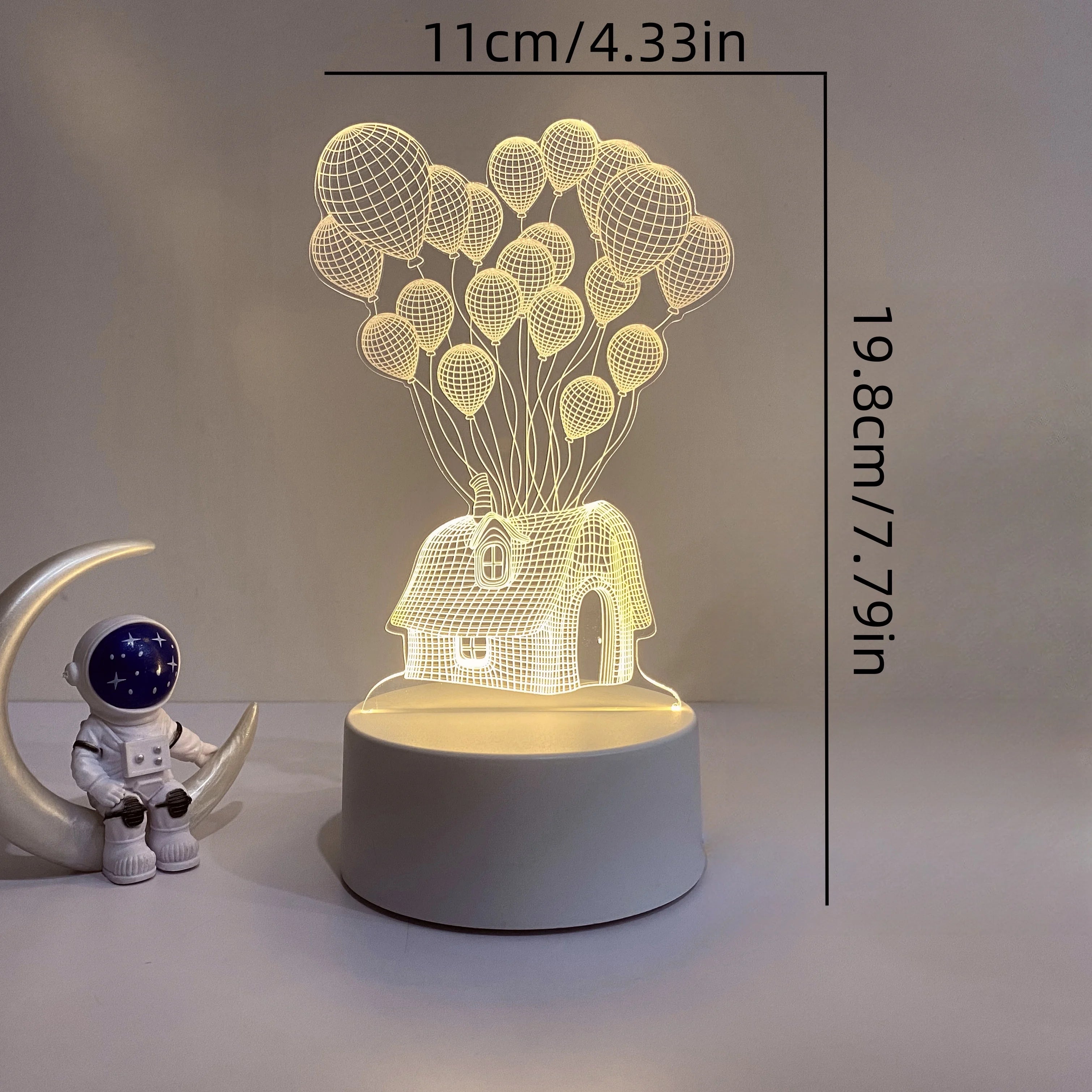 1pc balloon house 3D night light, mood mood light, USB soft light with sleeping light, holiday gift table light. tableandwalllamps