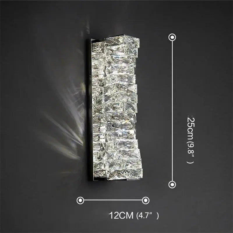 AIGESI Luxury Art Bedroom Crystal LED Bed Wall Lamp High-End Living Room Background Wall Lamp Personality Creative Aisle Light tableandwalllamps