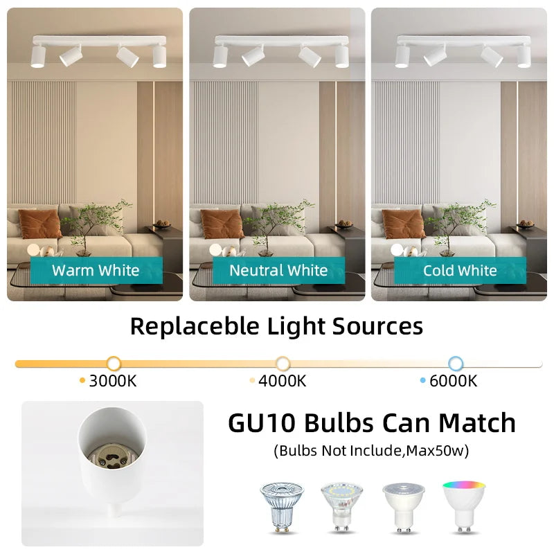 Led Ceiling Lamp Replaceable Bulb Pendant Lamp Kitchen Ceiling Spotlight Living Room Track Spot Light Chandelier for Dining Room