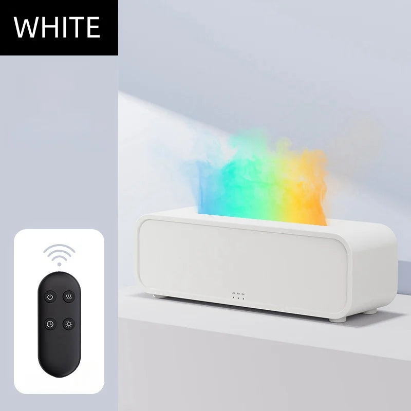 New Simulated Flame Aromatherapy Machine Remote Control 7-Color Lighting Timing Mute Humidification Household Perfume Dilator tableandwalllamps