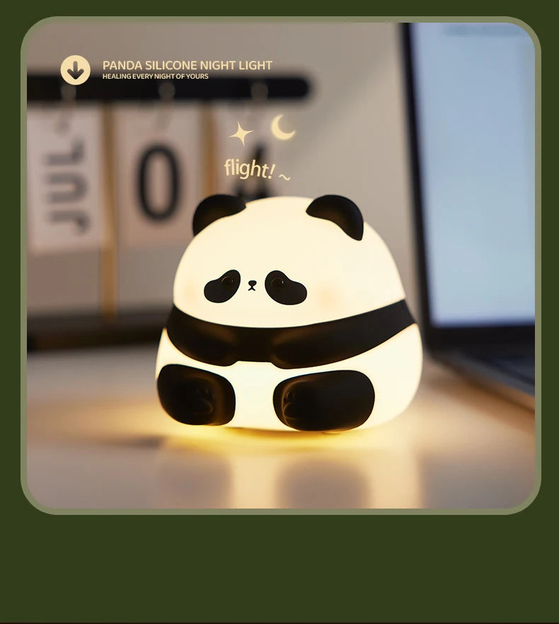 Panda Night Light, Touch Activated LED Desk Lamp, Cute Cartoon Baby Night Lamp for Kids Bedroom, Soft LED Nightlight for Kids tableandwalllamps