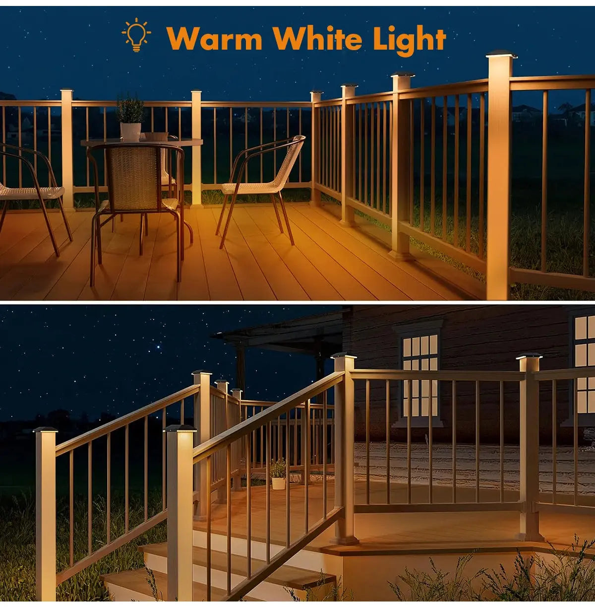 2/6 Packs Solar Post Cap Light Fence Outdoor Garden Black Deck Light for 3.5x3.5 4x4 Wooden Vinyl Post Gate patio Solar Cap Lamp tableandwalllamps