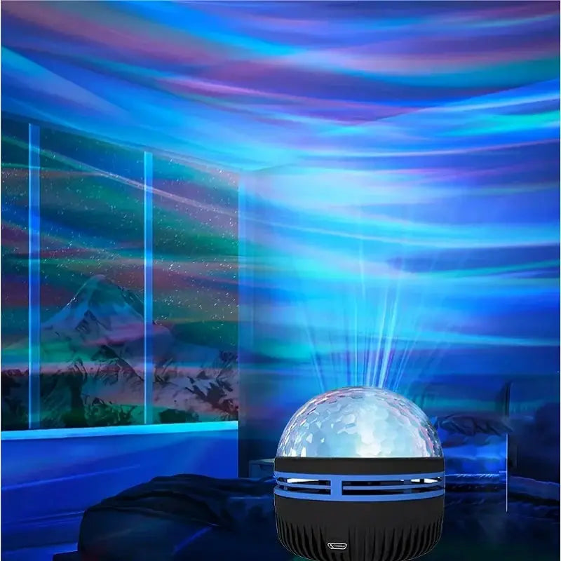 LED Starry Galaxy Projector Light RGB Smart Remote Control Star Aurora Lamp KTV USB Powered Auto Rotating for Home Bedroom Decor tableandwalllamps