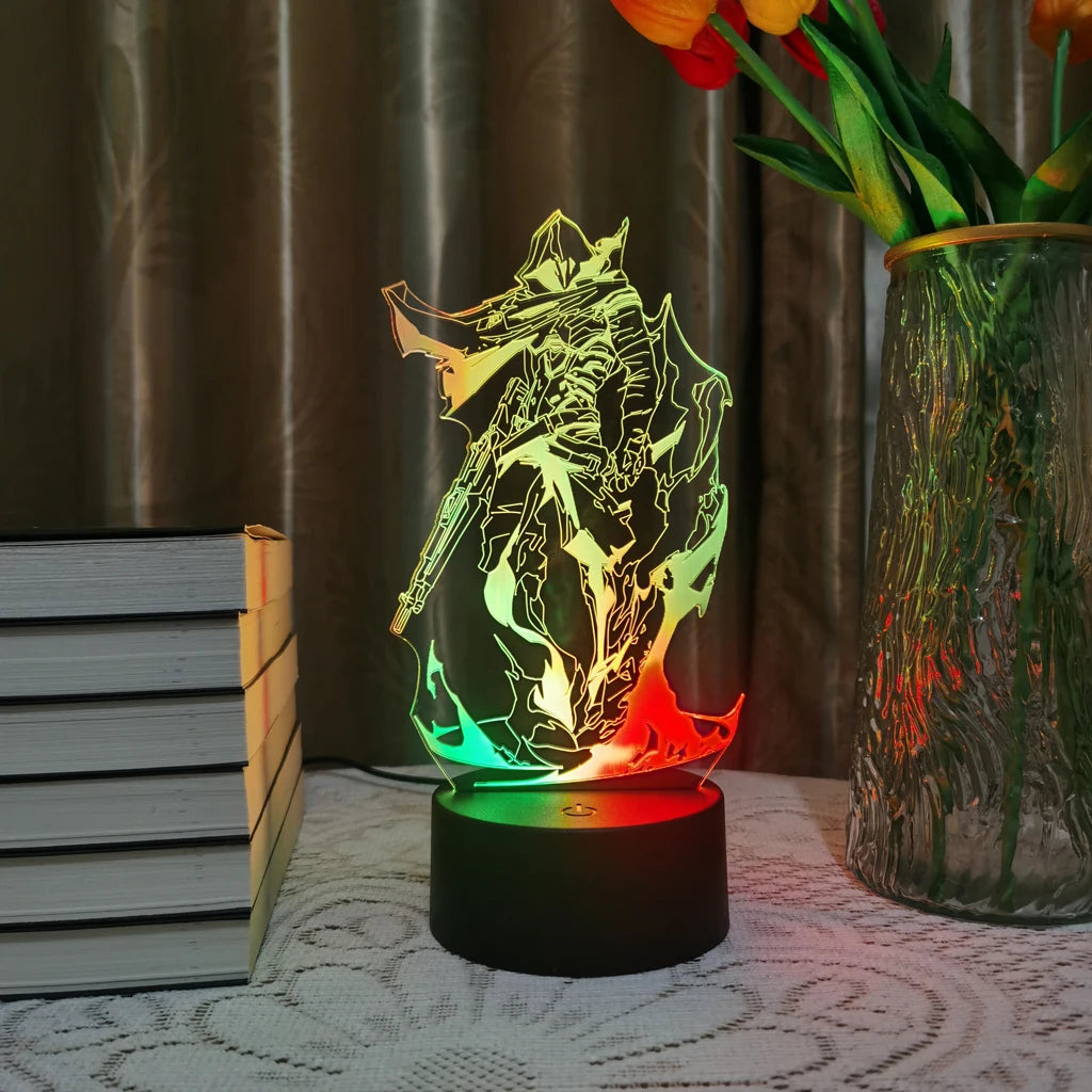 Omen Valorant Game Figure Acrylic Board Luminous Base For Kid Home Room Night Light Anime Led 3D Lamp Christmas Decor Gift Viper tableandwalllamps