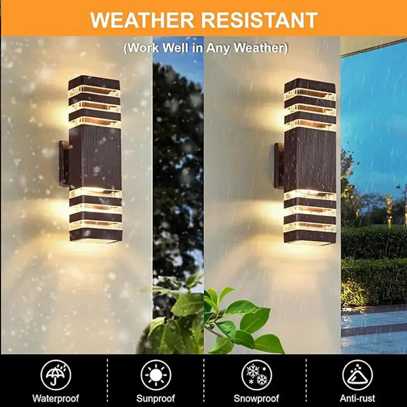 E27 Outdoor Wall Lights Up Down LED Sconce IP65 Waterproof Exterior Wall Sconce for Porch Front Door Lighting Outside Wall Lamp tableandwalllamps