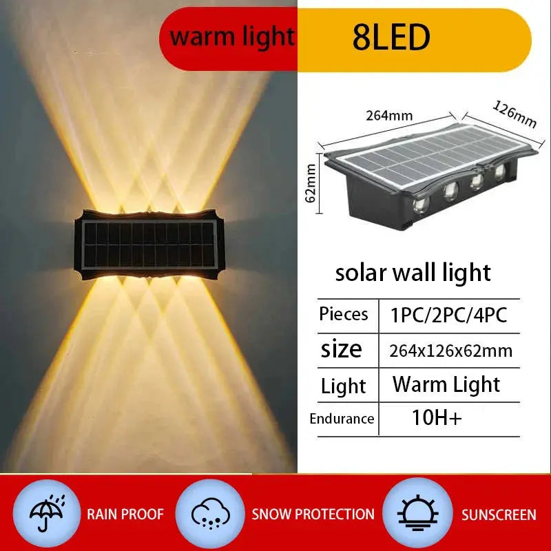 Solar Wall Light Outdoor Wall Lamp High Brightness Waterproof Decor for Home Garden Porch Solar UP and Down Illuminate Solar tableandwalllamps