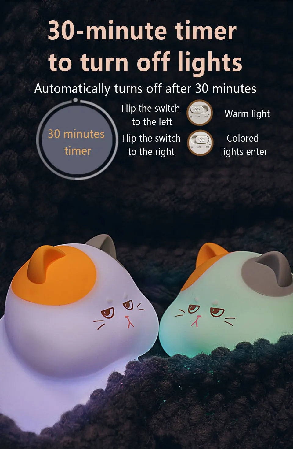 Cute Kitty Led Night Light Rechargeable Silicone Cat Table Lamp for Toddler Kids Room Bedroom Baby Nursery Lamp Birthday Gifts tableandwalllamps