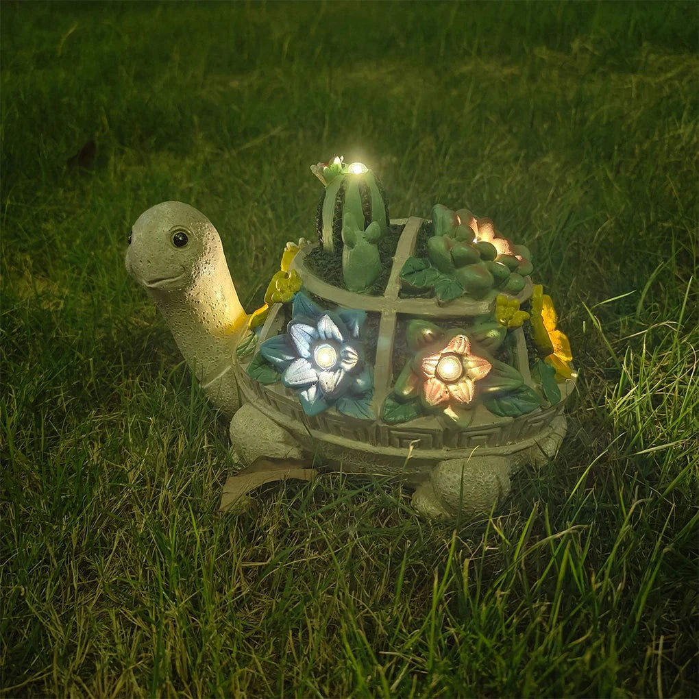 Handicrafts Turtle Garden Ornament With Solar Night Light Outdoor Decor Solar Night Light Ornaments tableandwalllamps