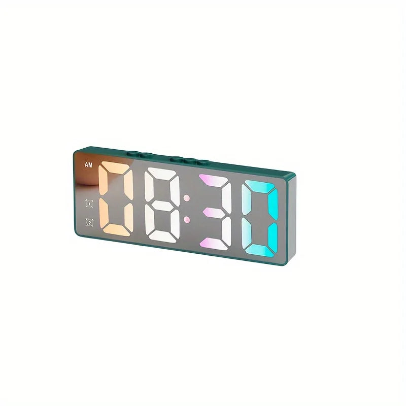 LED Alarm Clock Electronic Student Digital Clock Voice Control Dual Snooze 12/24H Dual Alarms Temperature Mute Table Clock tableandwalllamps